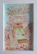 Original watercolor of Texas Longhorns Hook'em stadium
