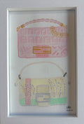 Original watercolor of two baguette handbags