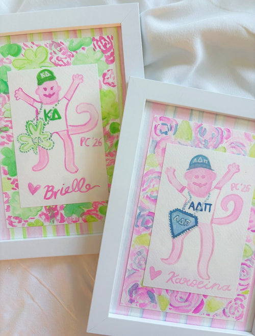 Custom Bid Day Watercolor 5x7